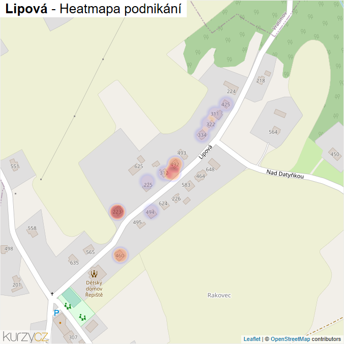Mapa Lipová - Firmy v ulici.