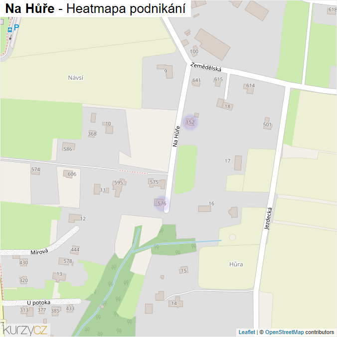 Mapa Na Hůře - Firmy v ulici.