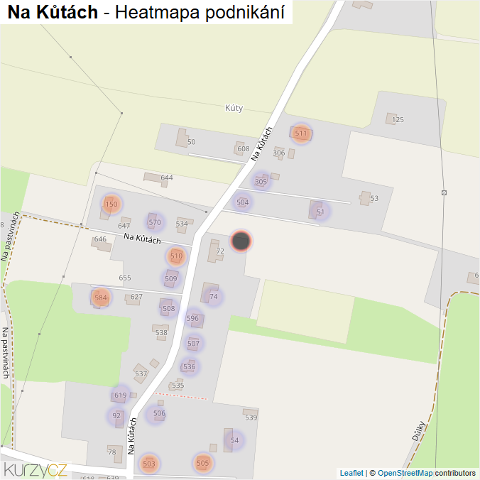 Mapa Na Kůtách - Firmy v ulici.