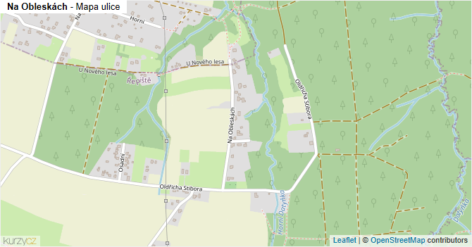 Na Obleskách - mapa ulice