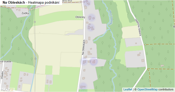 Na Obleskách - mapa podnikání