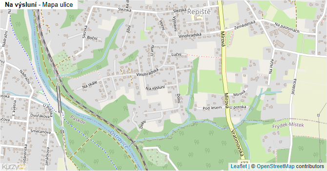 Na výsluní - mapa ulice