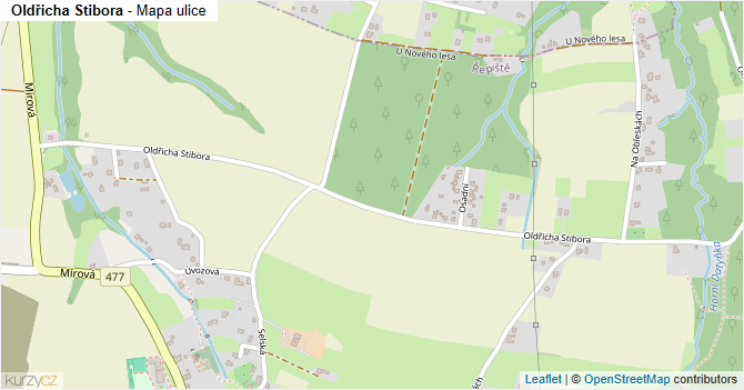 Oldřicha Stibora - mapa ulice