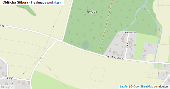 Oldřicha Stibora - mapa podnikání
