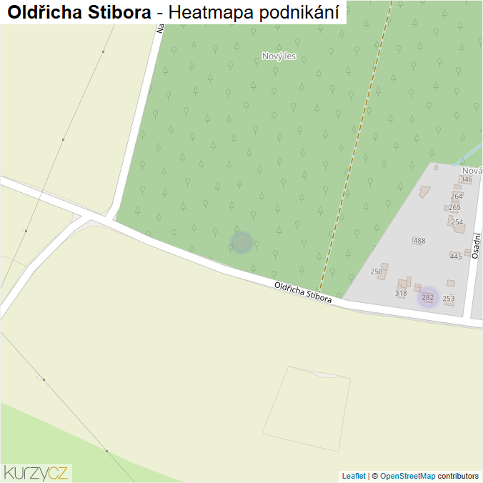 Mapa Oldřicha Stibora - Firmy v ulici.