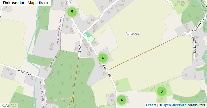 Rakovecká - mapa firem