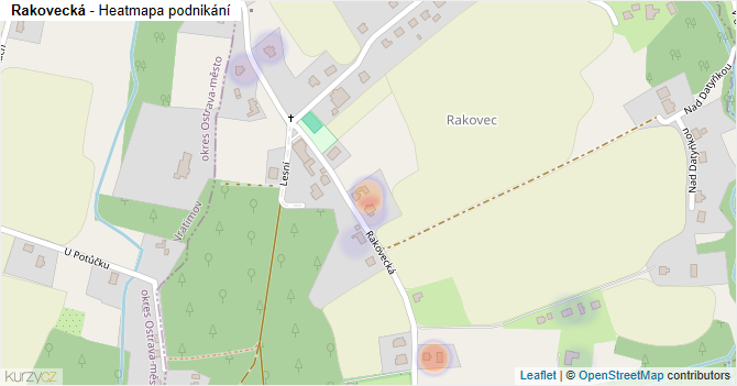 Rakovecká - mapa podnikání