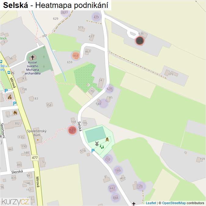 Mapa Selská - Firmy v ulici.