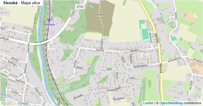 Slezská - mapa ulice