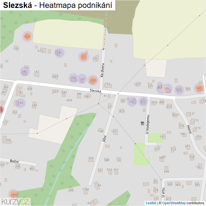 Mapa Slezská - Firmy v ulici.