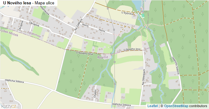 U Nového lesa - mapa ulice