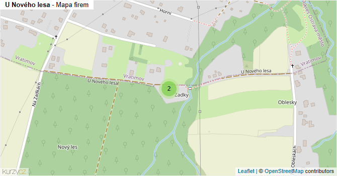 U Nového lesa - mapa firem