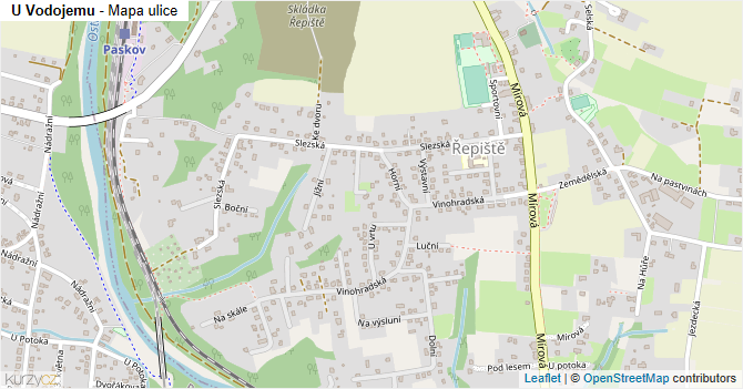 U Vodojemu - mapa ulice