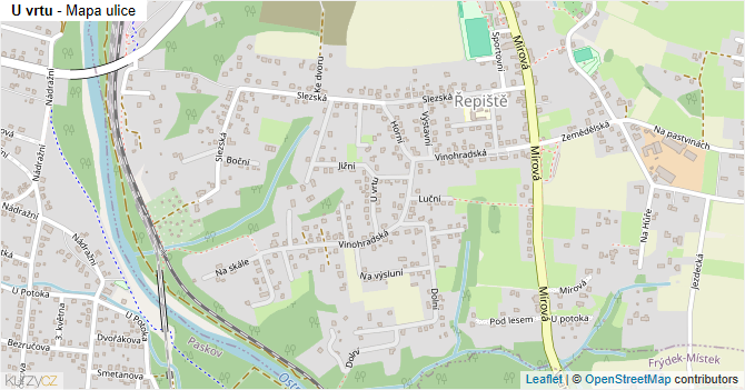 U vrtu - mapa ulice