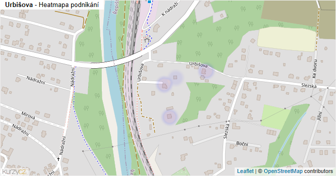 Urbišova - mapa podnikání