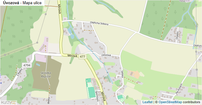 Úvozová - mapa ulice