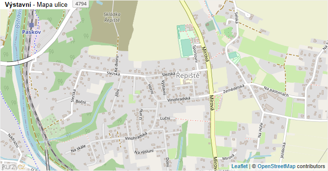 Výstavní - mapa ulice