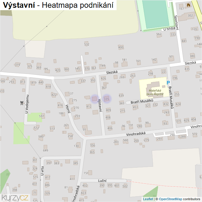 Mapa Výstavní - Firmy v ulici.