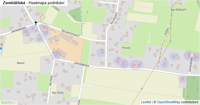 Zemědělská - mapa podnikání
