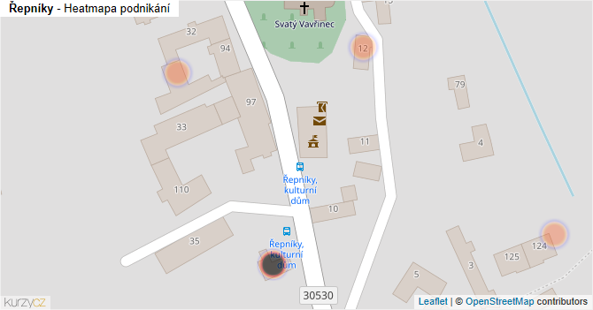 Řepníky - mapa podnikání