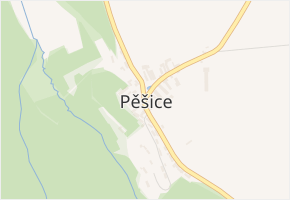 Pěšice v obci Řepníky - mapa části obce