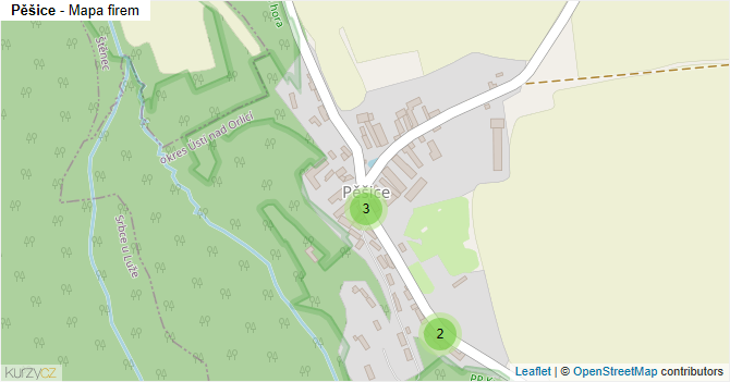 Pěšice - mapa firem