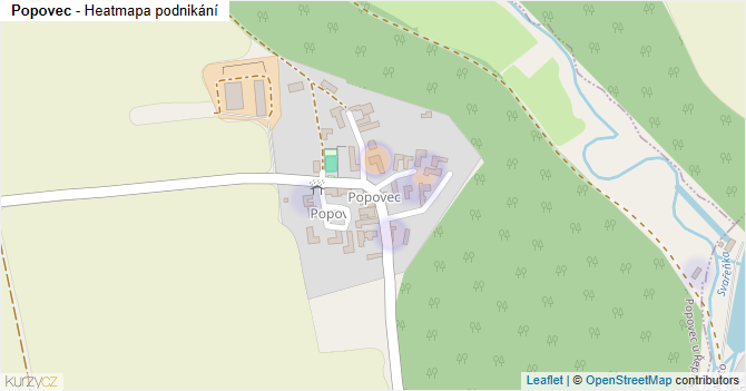 Popovec - mapa podnikání