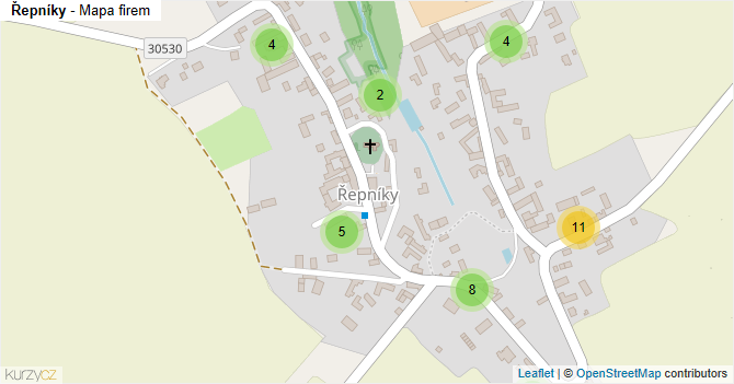 Řepníky - mapa firem