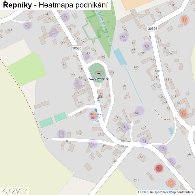 Mapa Řepníky - Firmy v části obce.