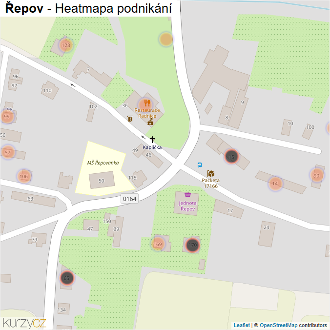 Mapa Řepov - Firmy v obci.