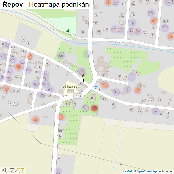 Mapa Řepov - Firmy v části obce.