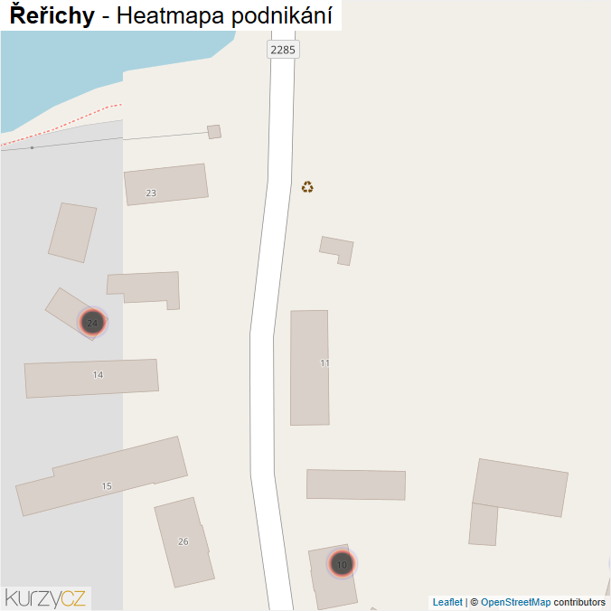 Mapa Řeřichy - Firmy v obci.