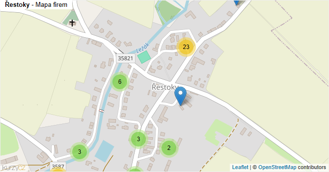 Řestoky - mapa firem