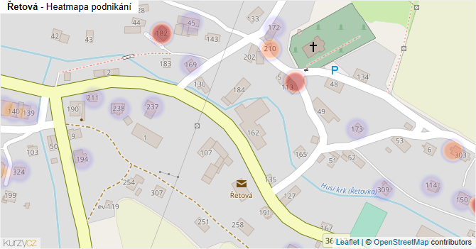 Řetová - mapa podnikání