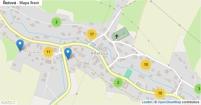 Řetová - mapa firem