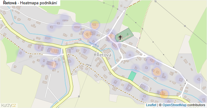 Řetová - mapa podnikání