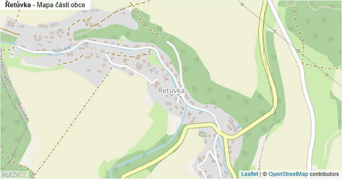 Řetůvka - mapa části obce