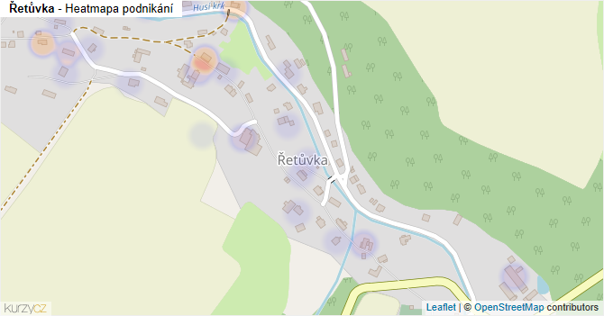 Řetůvka - mapa podnikání