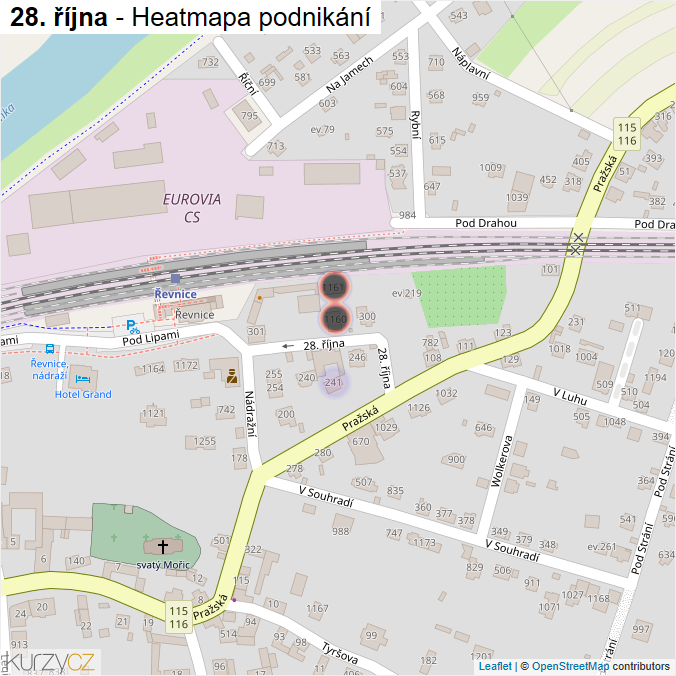 Mapa 28. října - Firmy v ulici.