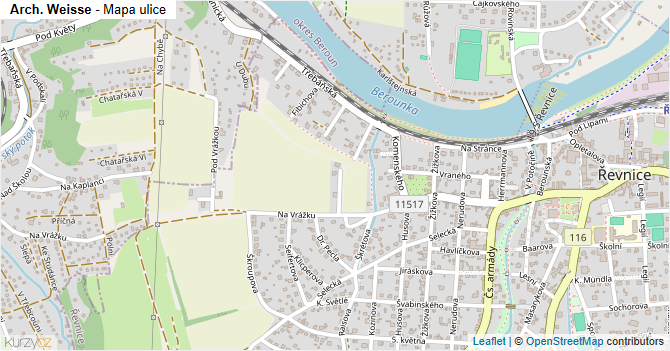 Arch. Weisse - mapa ulice