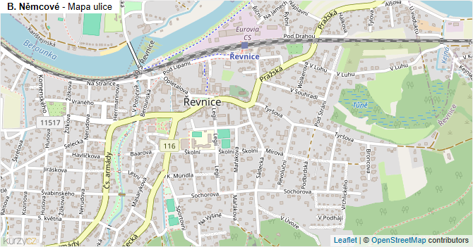 B. Němcové - mapa ulice