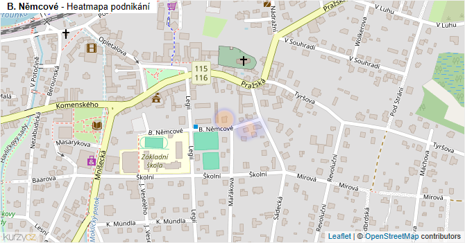 B. Němcové - mapa podnikání