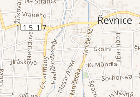 Baarova v obci Řevnice - mapa ulice
