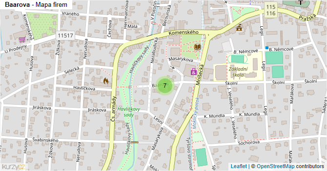 Baarova - mapa firem