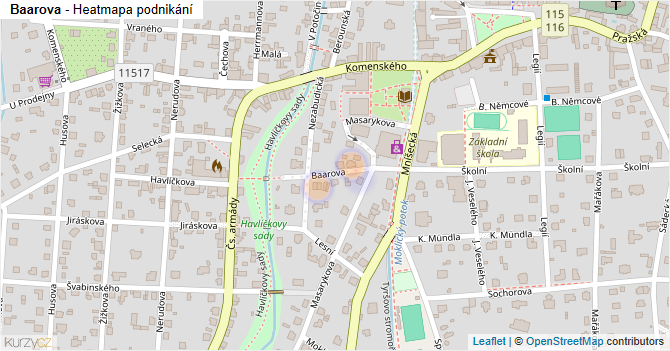 Baarova - mapa podnikání