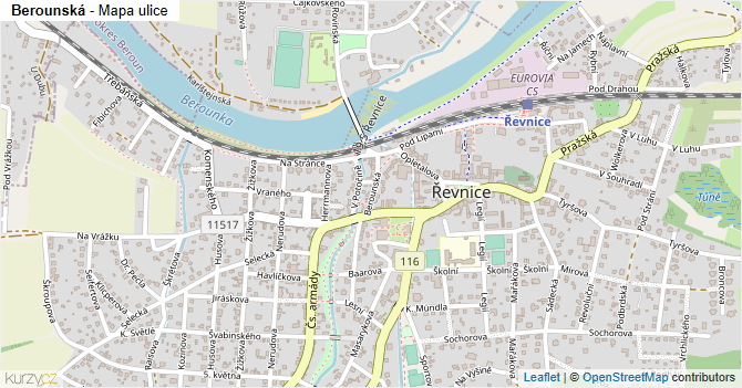Berounská - mapa ulice