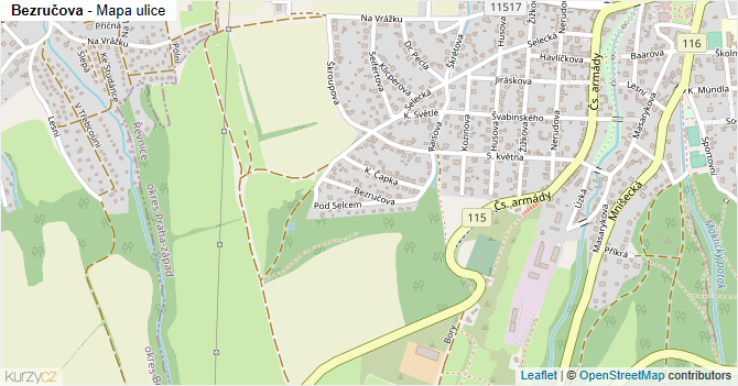 Bezručova - mapa ulice