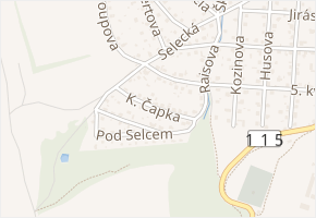 Čapkova v obci Řevnice - mapa ulice