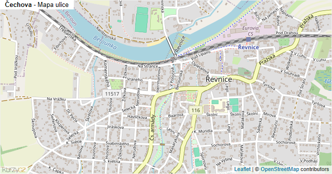 Čechova - mapa ulice