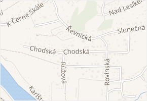 Chodská v obci Řevnice - mapa ulice